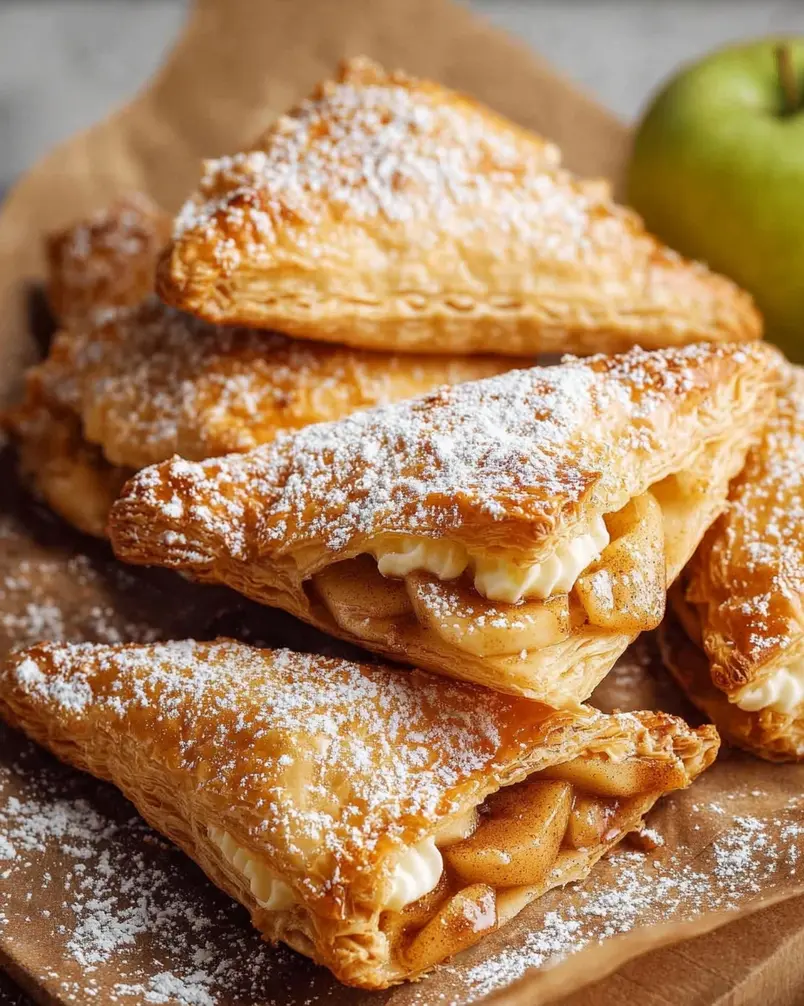 Apple Turnovers – with cream filled option 3 A close-up shot of apples being tossed with cinnamon, sugar, and flour in a bowl.