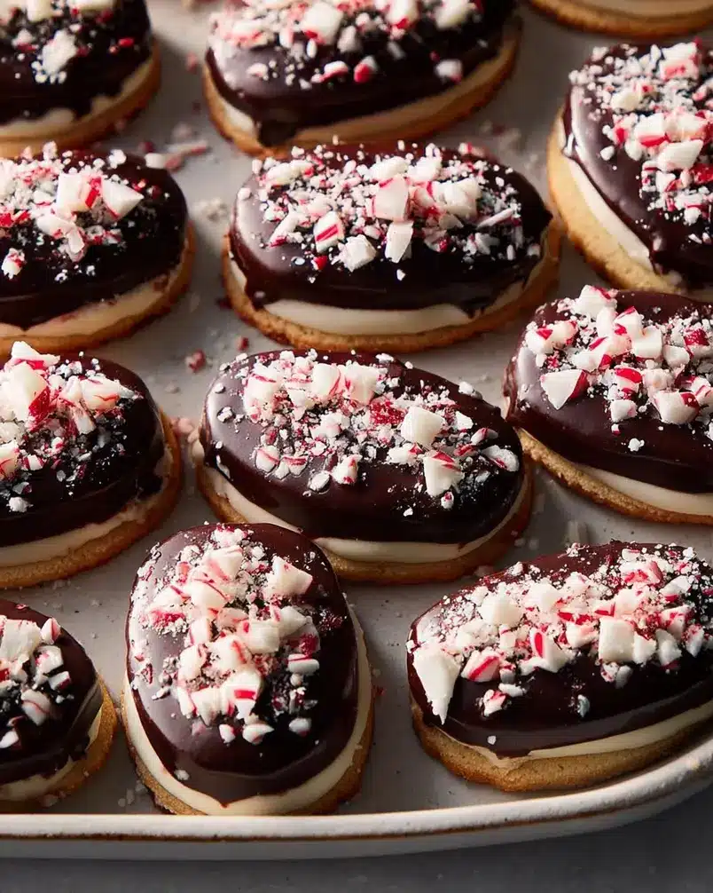 Peppermint Patty Shortbreads 2 Ingredients being prepped for peppermint patty shortbreads