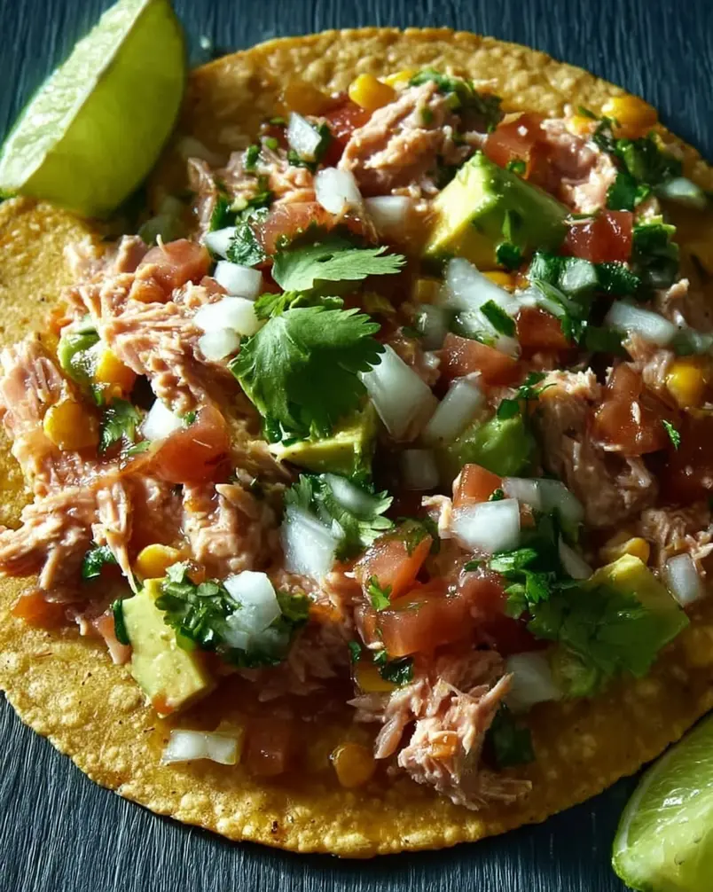 Tuna Tostadas 3 A close-up of hands mashing black beans for the tostada filling.