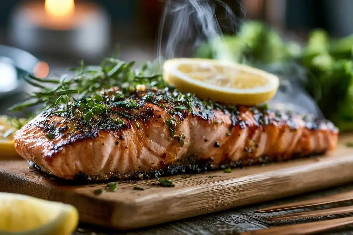 Lemon Herb Grilled Salmon 3 Marinated Lemon Herb Grilled Salmon ready for the grill