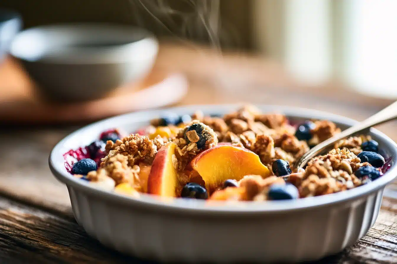 Peach and Blueberry Crisp with Oat Topping 2 Peach and Blueberry Crisp with Oat Topping