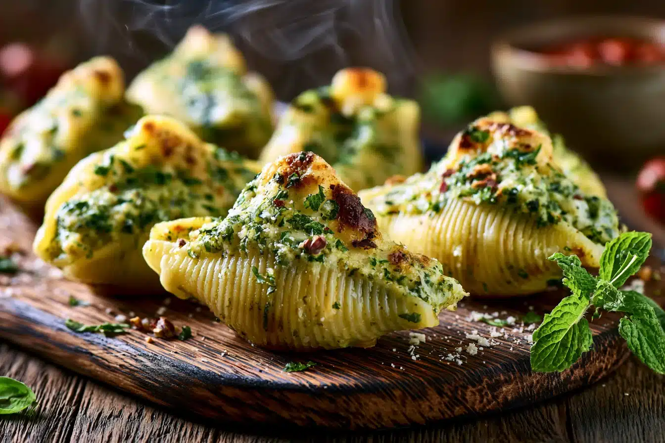 Pesto Chicken and Spinach Stuffed Shells 3 Pesto Chicken and Spinach Stuffed Shells
