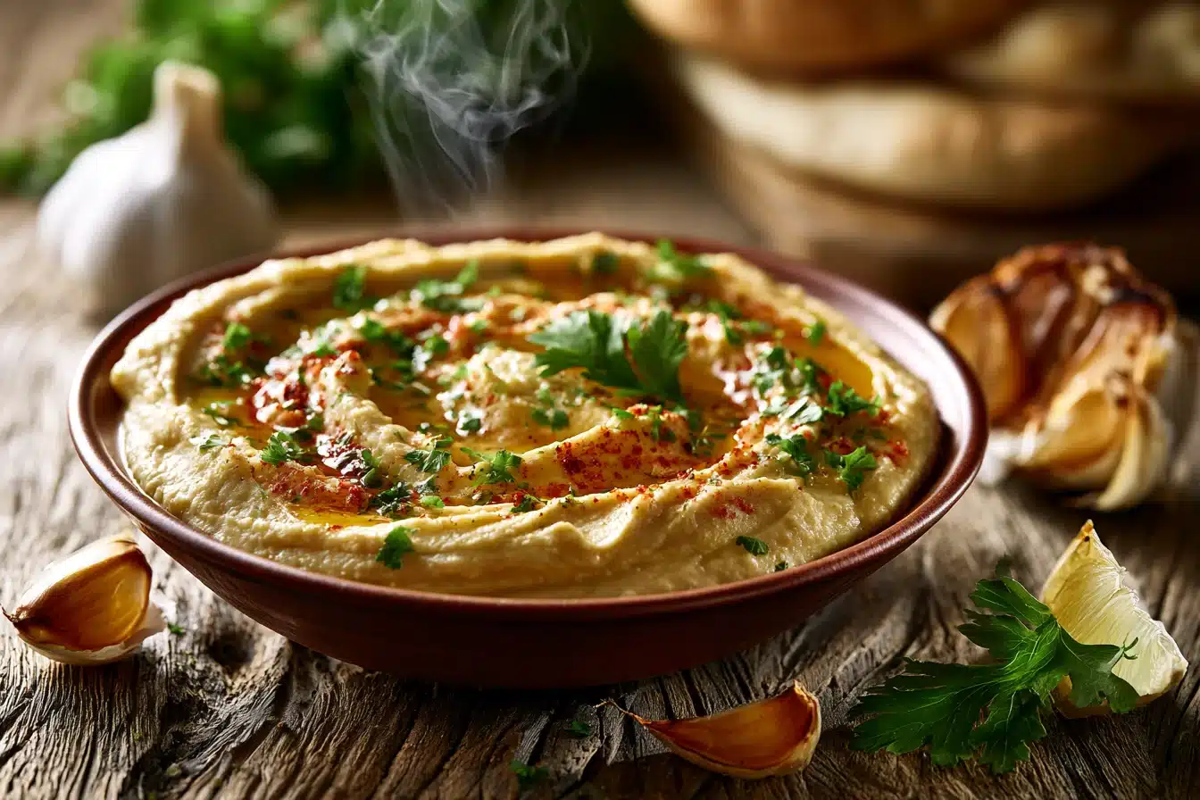 Roasted Garlic Hummus 2 Roasted Garlic Hummus