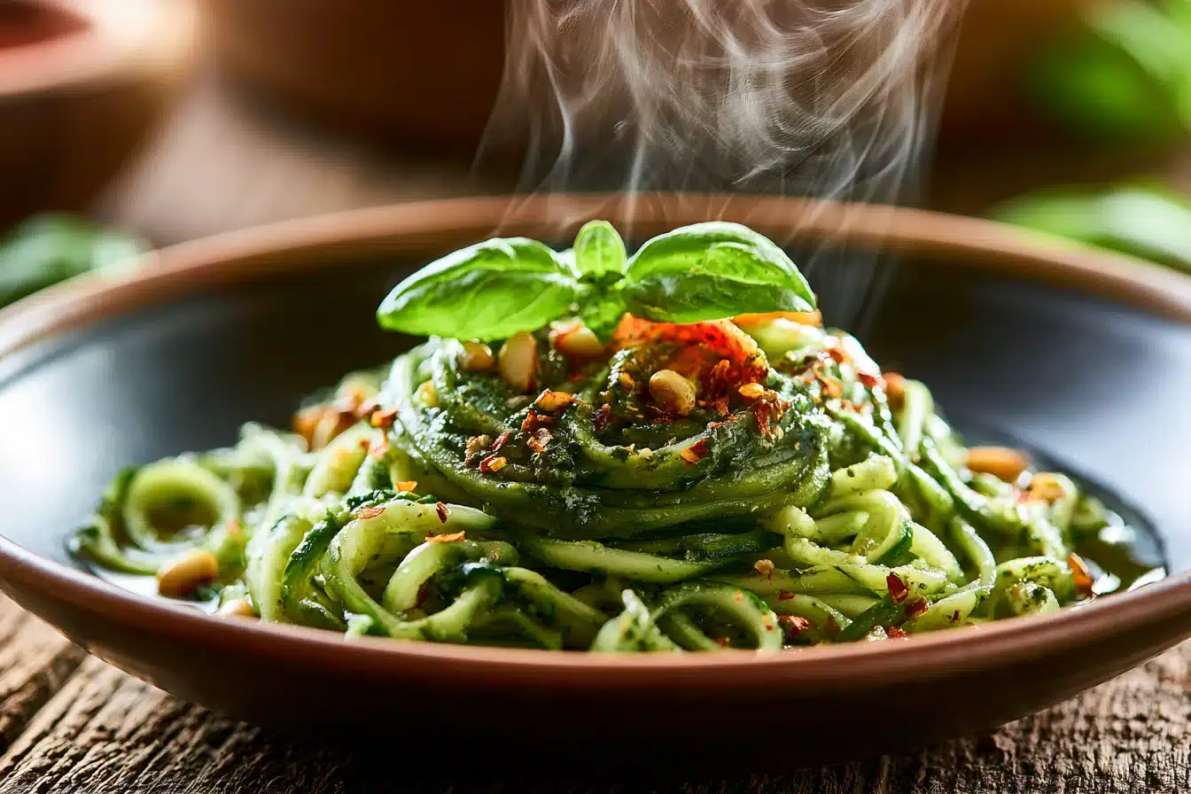 Zucchini Noodles with Pesto 2 Zucchini Noodles with Pesto