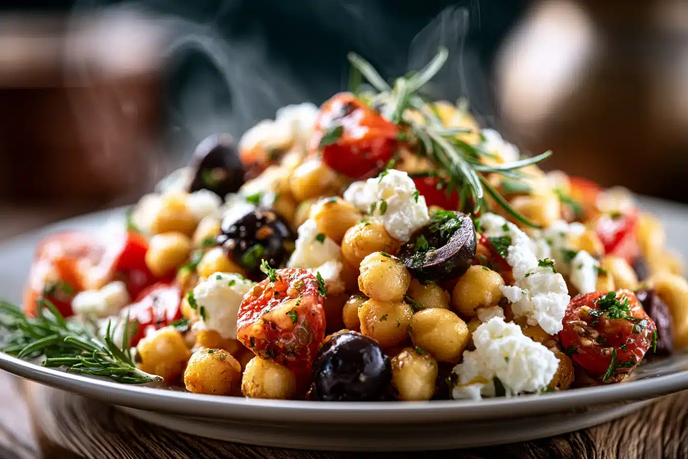 Chickpea Salad with Feta and Olives 2 Chickpea Salad with Feta and Olives