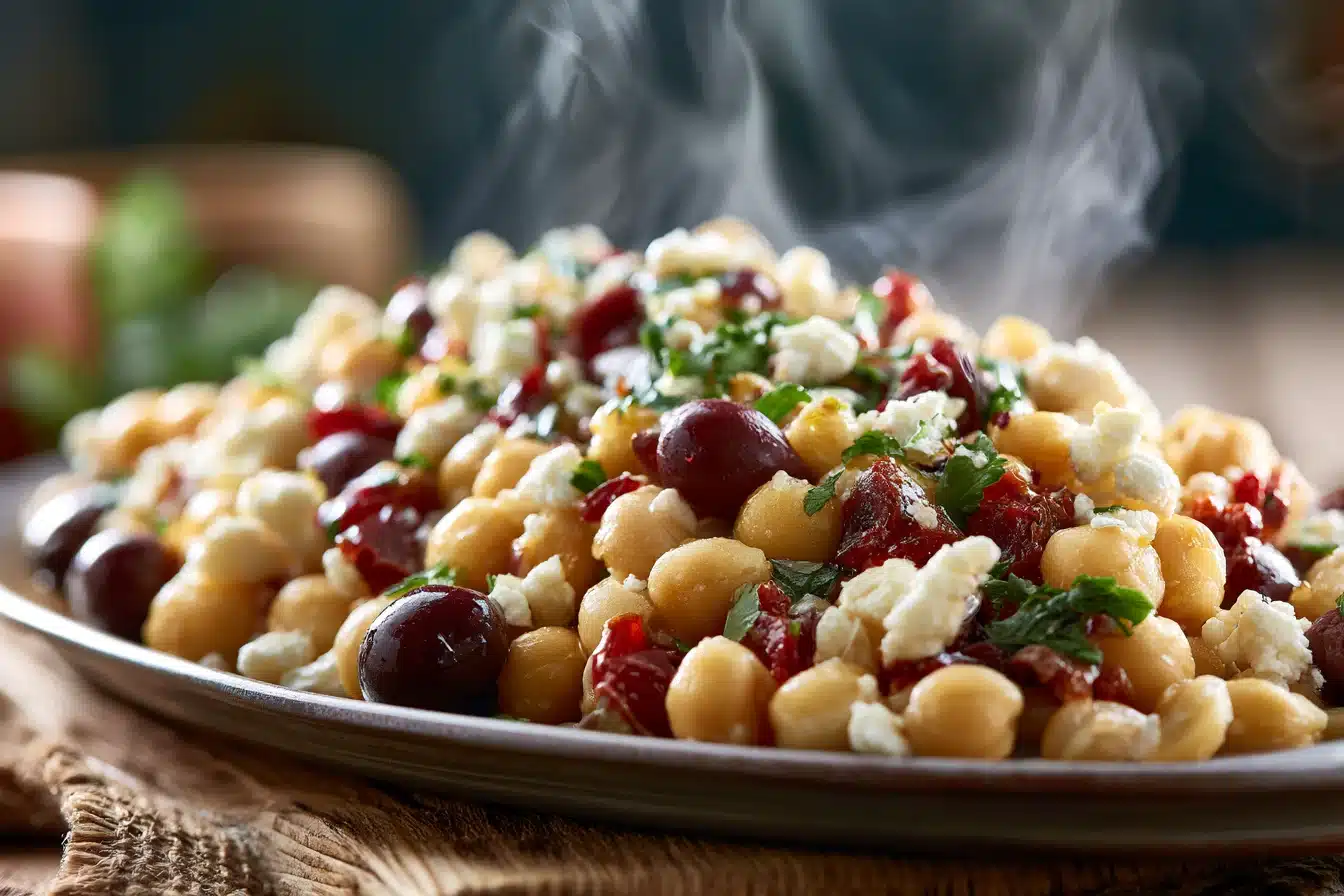 Chickpea Salad with Feta and Olives 3 Chickpea Salad with Feta and Olives