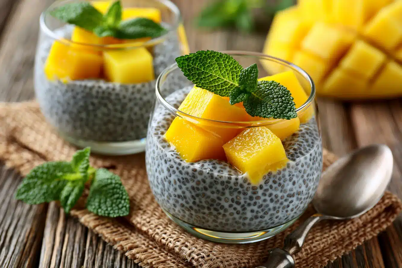 Coconut Chia Seed Pudding with Mango 2 Coconut Chia Seed Pudding with Mango
