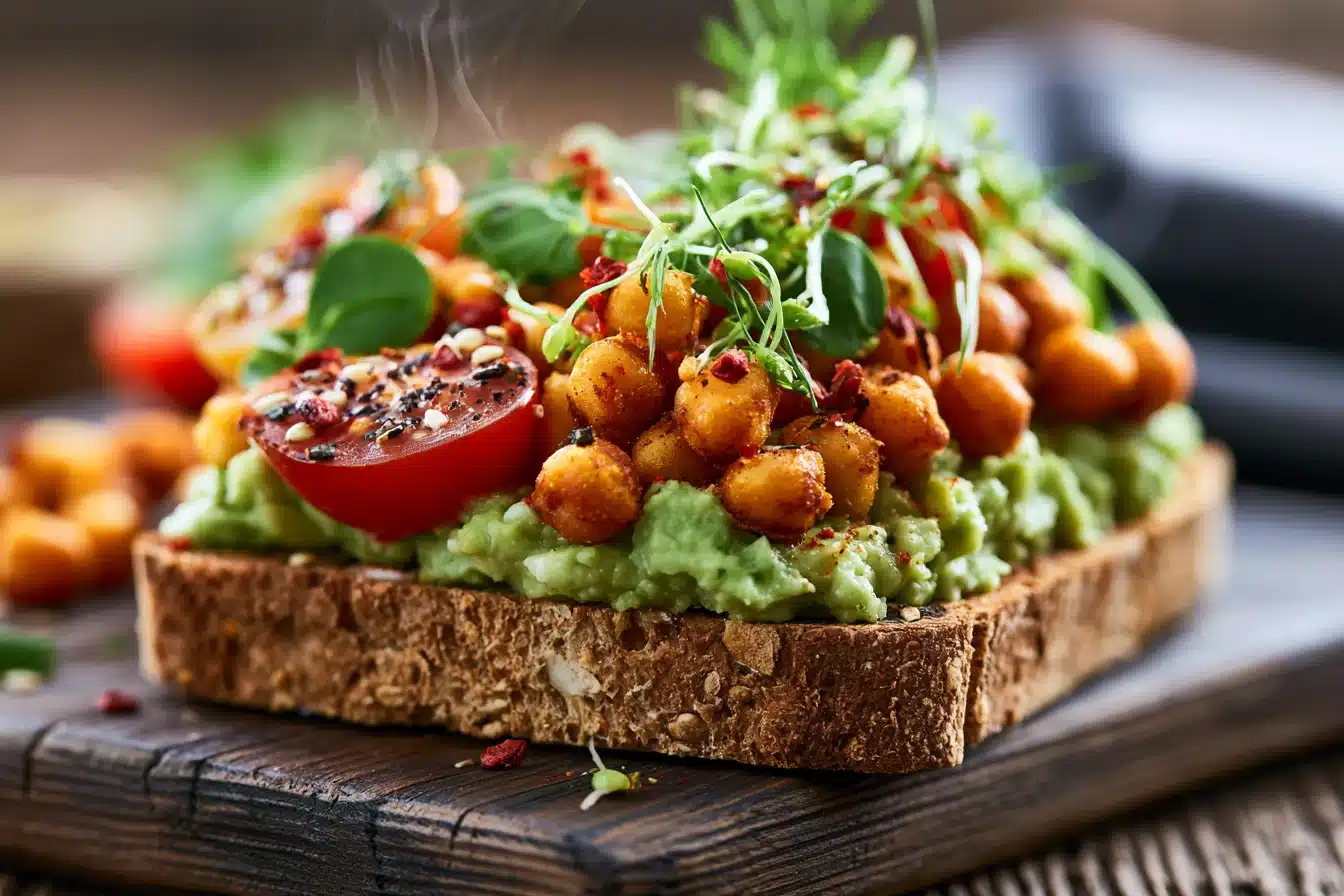 Crispy Chickpea and Avocado Toast 2 Crispy Chickpea and Avocado Toast