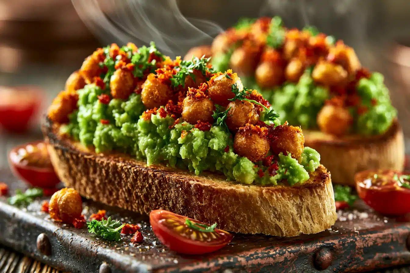 Crispy Chickpea and Avocado Toast 3 Crispy Chickpea and Avocado Toast