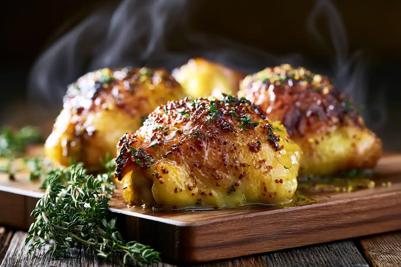 Honey Mustard Chicken Thighs 2 Honey Mustard Chicken Thighs