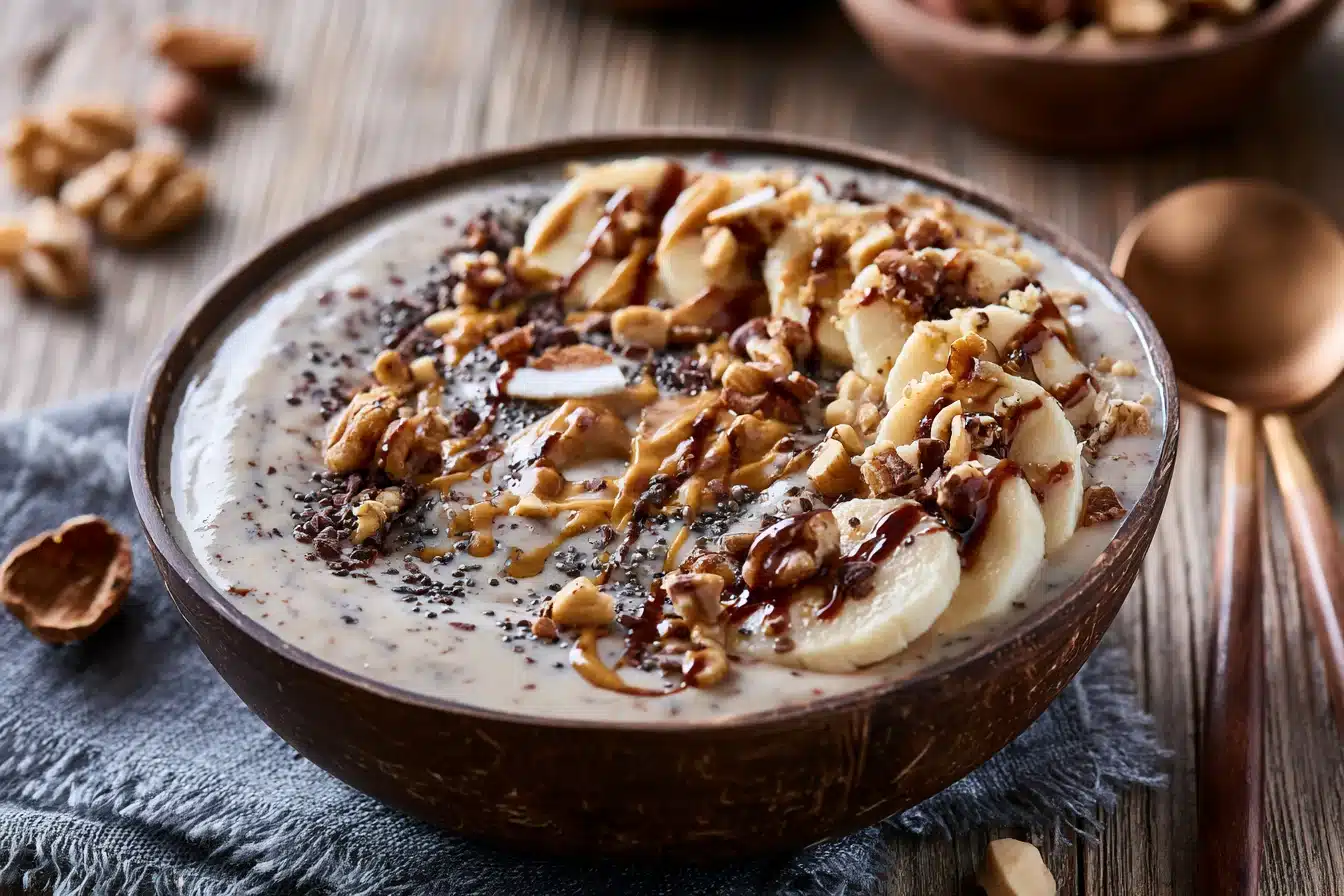Peanut Butter Banana Smoothie Bowl 2 Peanut Butter Banana Smoothie Bowl