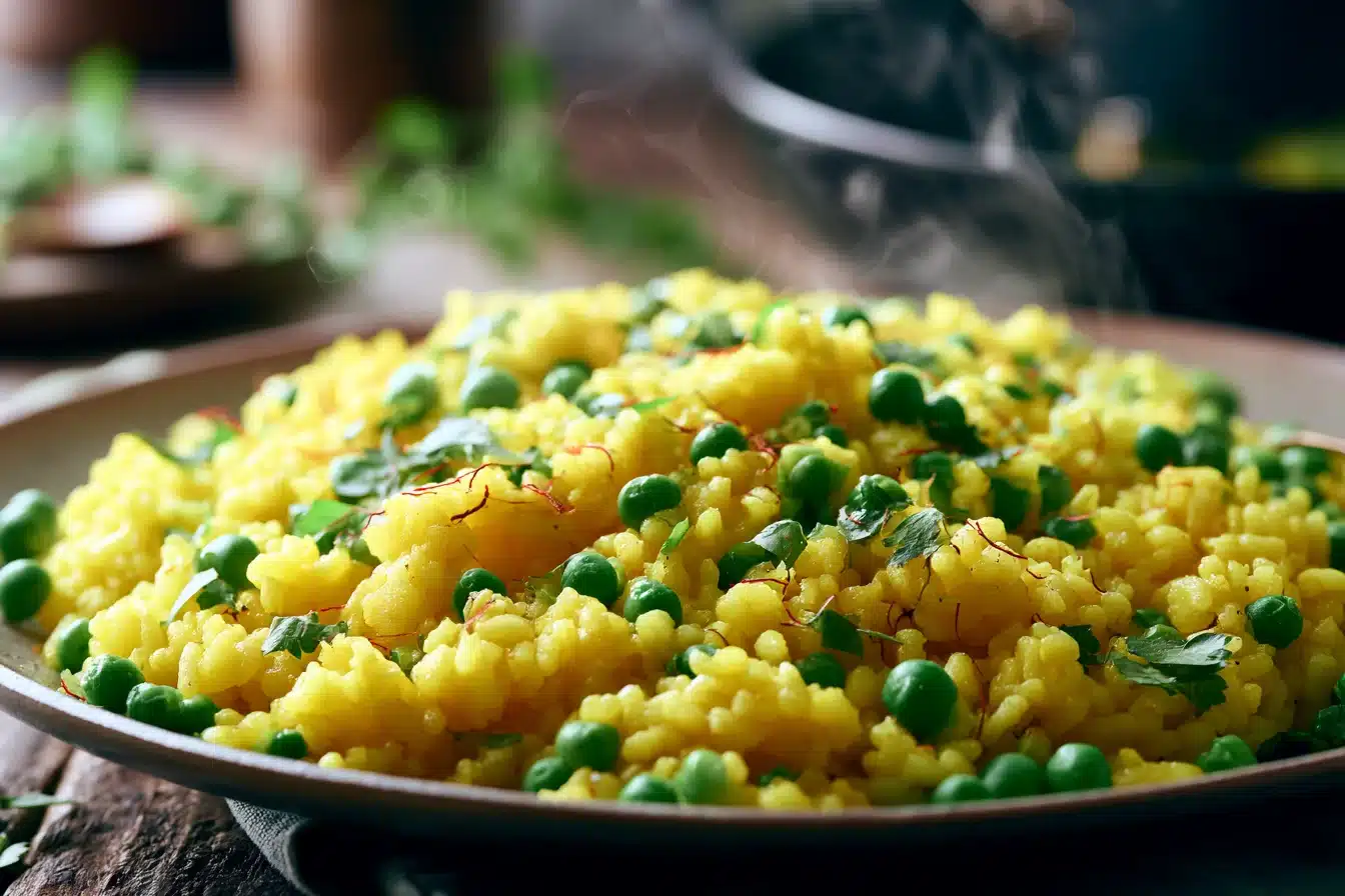 Saffron Risotto with Peas 2 Saffron Risotto with Peas