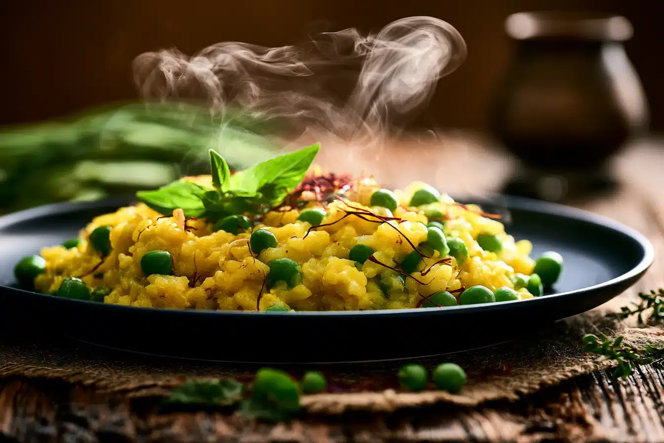 Saffron Risotto with Peas 3 Saffron Risotto with Peas