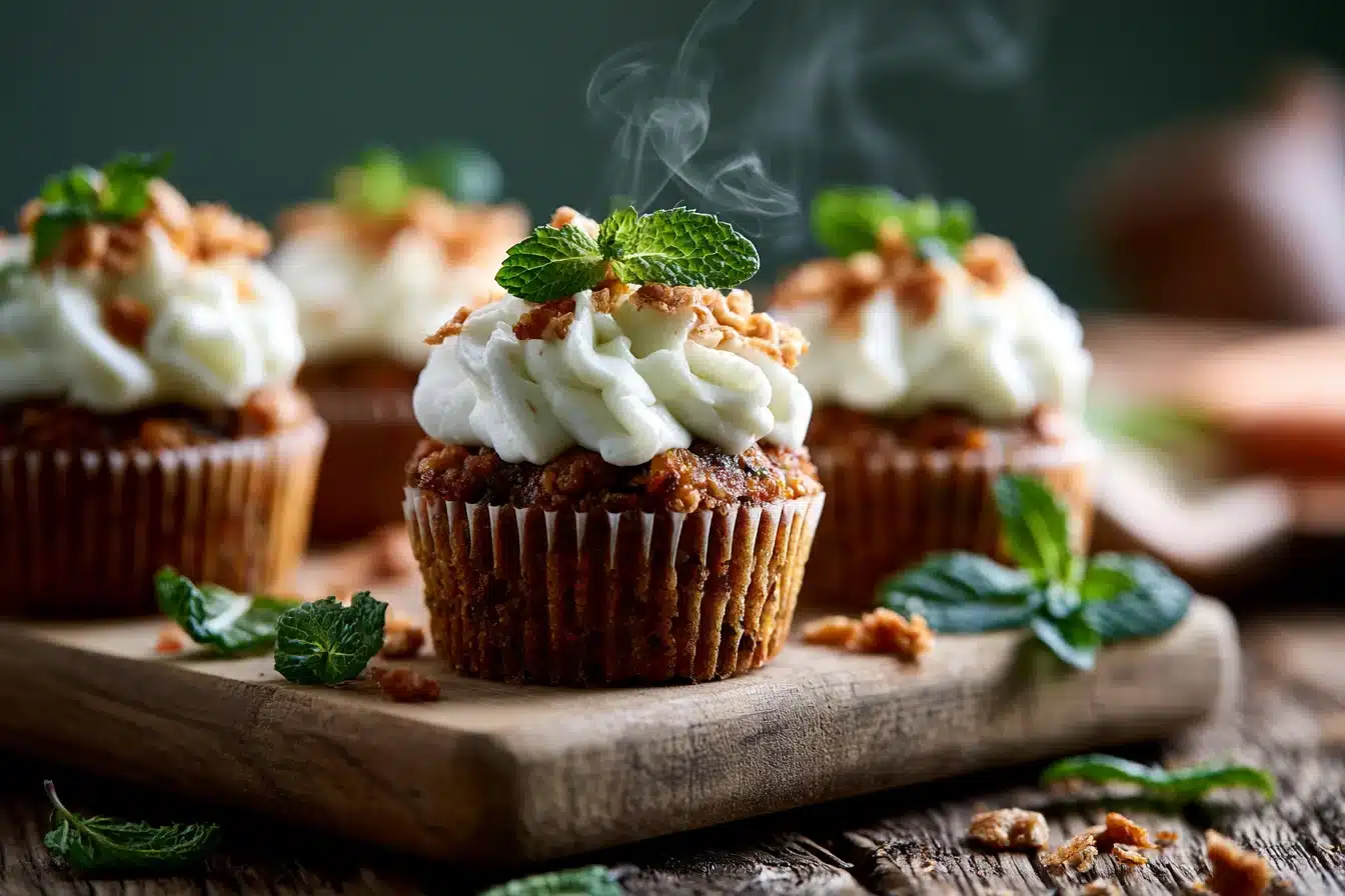 Spiced Carrot Cake Muffins with Cream Cheese Frosting 2 Spiced Carrot Cake Muffins with Cream Cheese Frosting