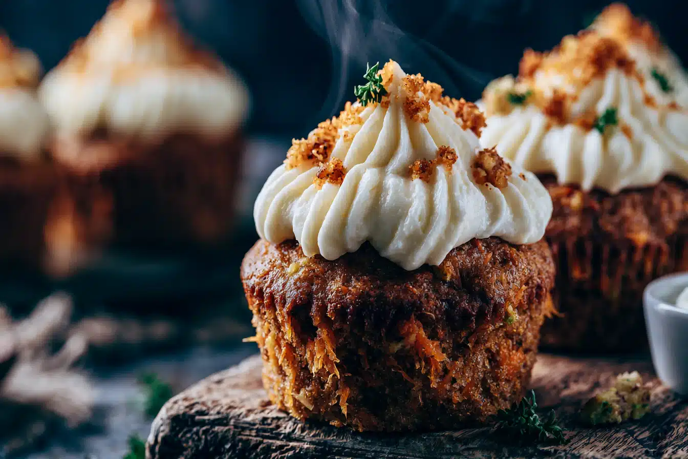 Spiced Carrot Cake Muffins with Cream Cheese Frosting 3 Spiced Carrot Cake Muffins with Cream Cheese Frosting
