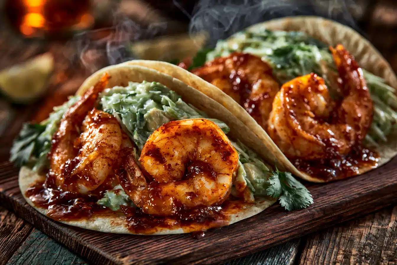 Spicy Garlic Shrimp Tacos with Avocado Slaw 3 Spicy Garlic Shrimp Tacos with Avocado Slaw