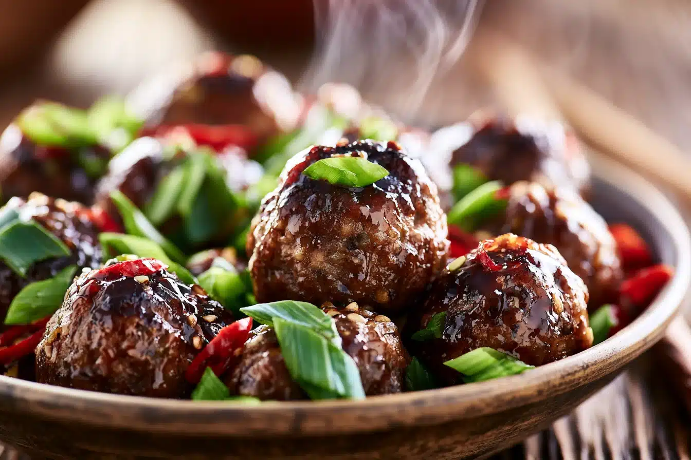 Spicy Honey Garlic Meatballs 2 Spicy Honey Garlic Meatballs