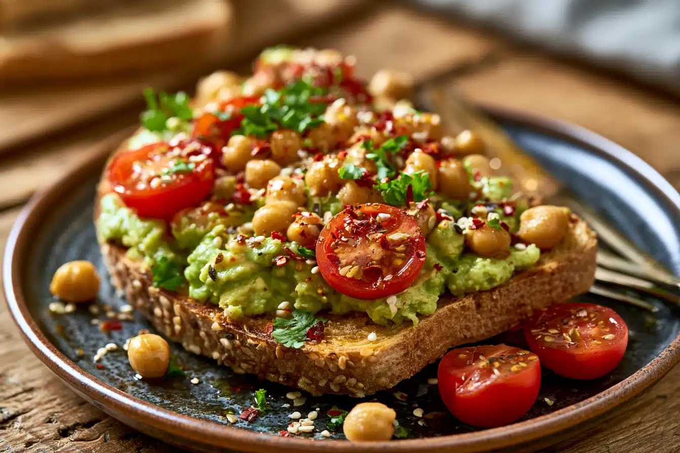 Creamy Avocado Chickpea Toast 2 Creamy Avocado Chickpea Toast