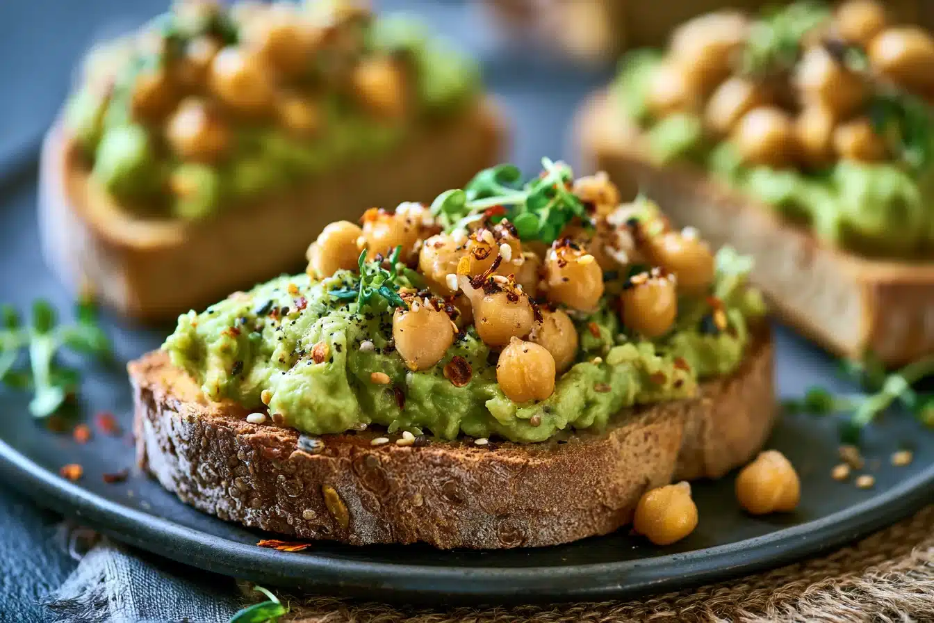 Creamy Avocado Chickpea Toast 3 Creamy Avocado Chickpea Toast