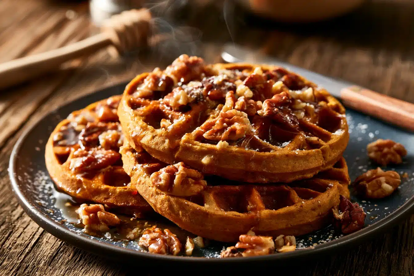 Maple Glazed Sweet Potato Waffles 2 Maple Glazed Sweet Potato Waffles