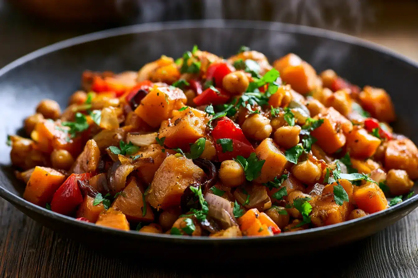 Savory Sweet Potato and Chickpea Hash 2 Savory Sweet Potato and Chickpea Hash