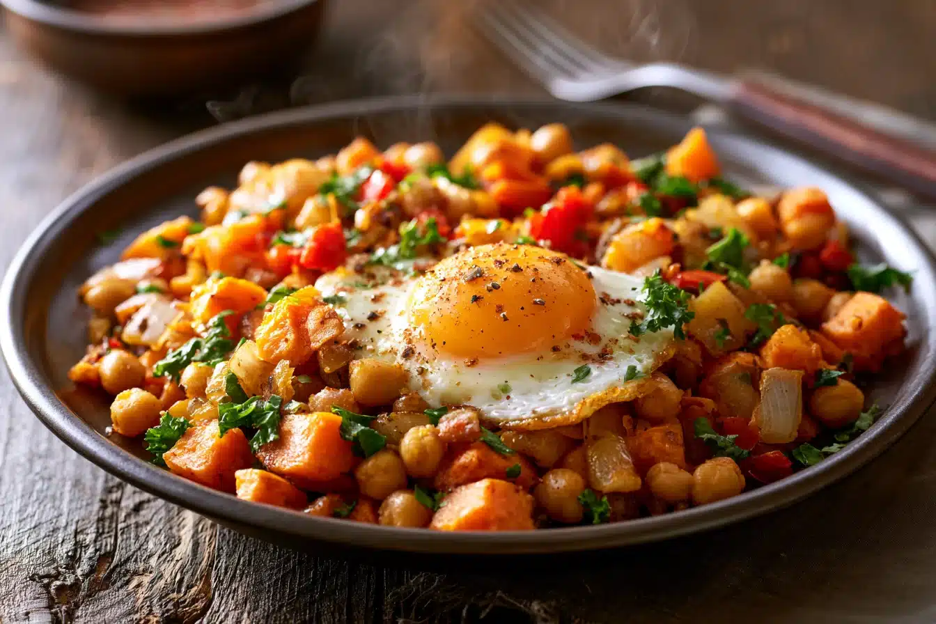Savory Sweet Potato and Chickpea Hash 3 Savory Sweet Potato and Chickpea Hash cooking process